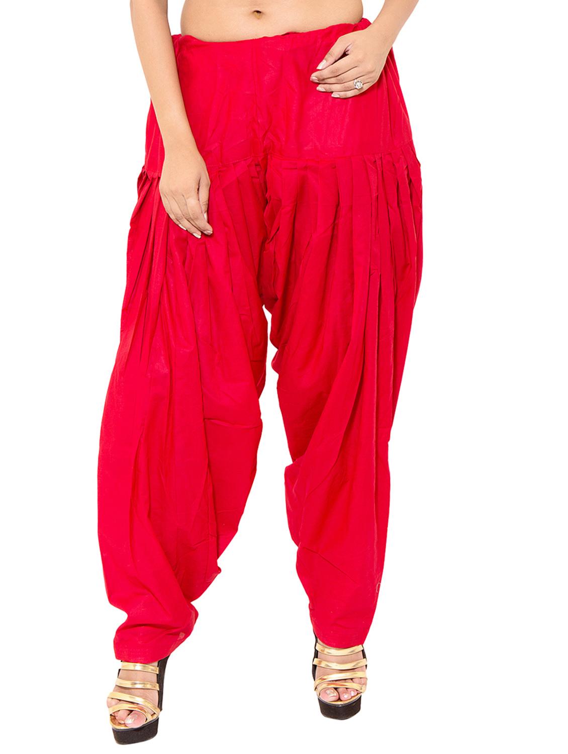 red cotton patiyala salwars - 11120021 - Zoom Image - 5