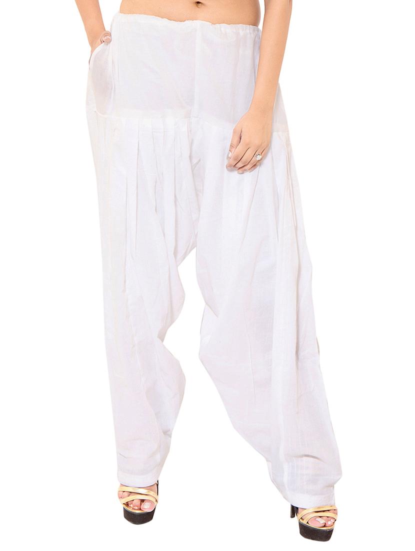 white rayon patiyala salwars - 11120102 - Zoom Image - 5