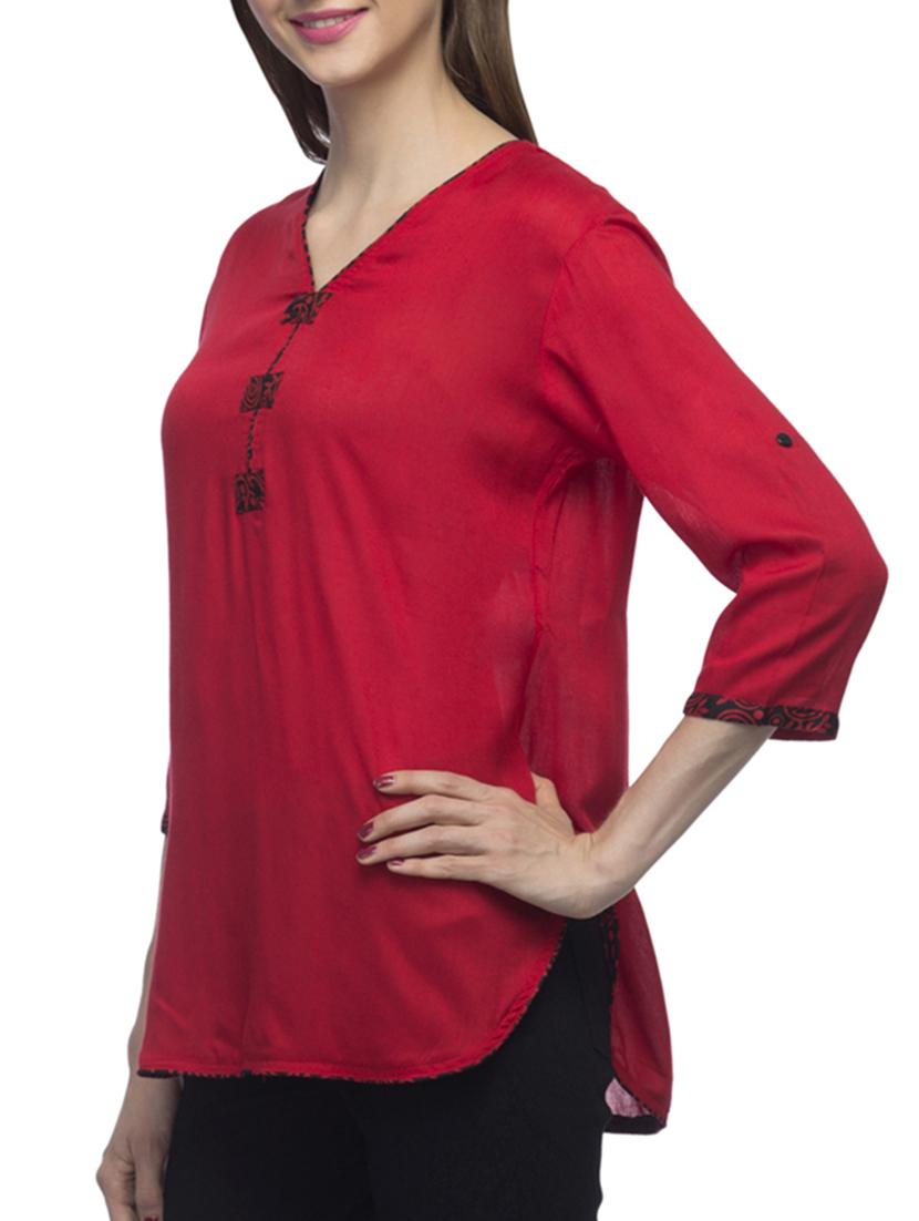 v-neck solid tunic - 11121023 - Zoom Image - 2