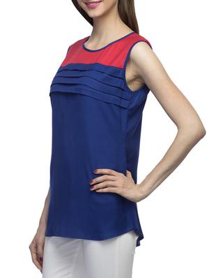 color block pleat detail top - 11121026 - Standard Image - 2
