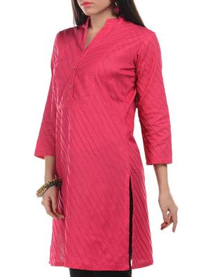 pink cotton straight kurta - 11123335 - Standard Image - 2