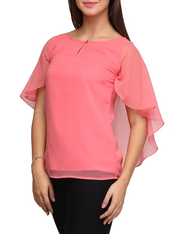 pink georgette top - 11126318 - Zoom Image - 2