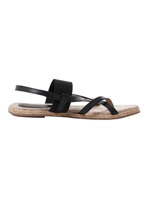 black leatherette back strap sandals - 11127034 - Standard Image - 2