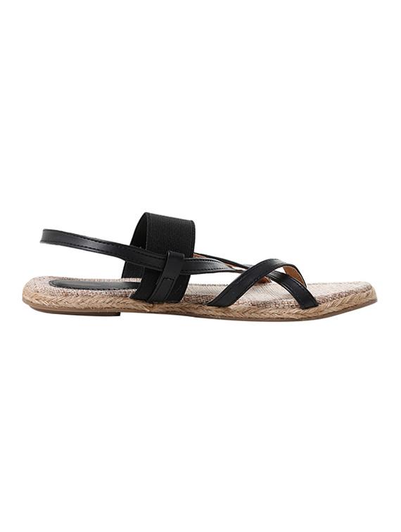 black leatherette back strap sandals - 11127034 - Zoom Image - 2