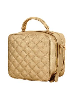 gold metal quilted sling bag - 11131412 - Standard Image - 2