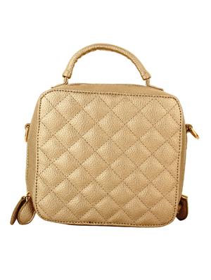 gold metal quilted sling bag - 11131412 - Standard Image - 5