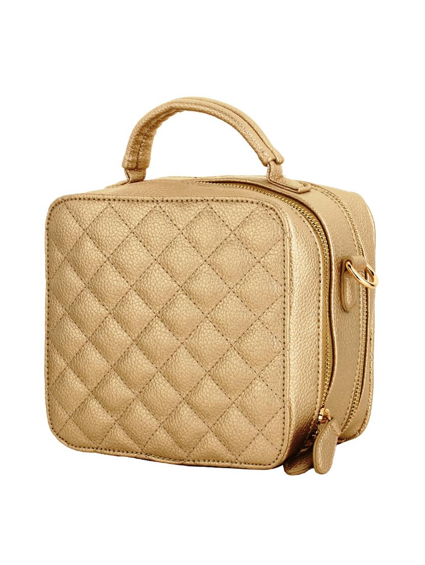 gold metal quilted sling bag - 11131412 - Zoom Image - 2