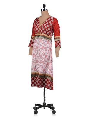 white cotton blend a-line kurta - 1114458 - Standard Image - 2