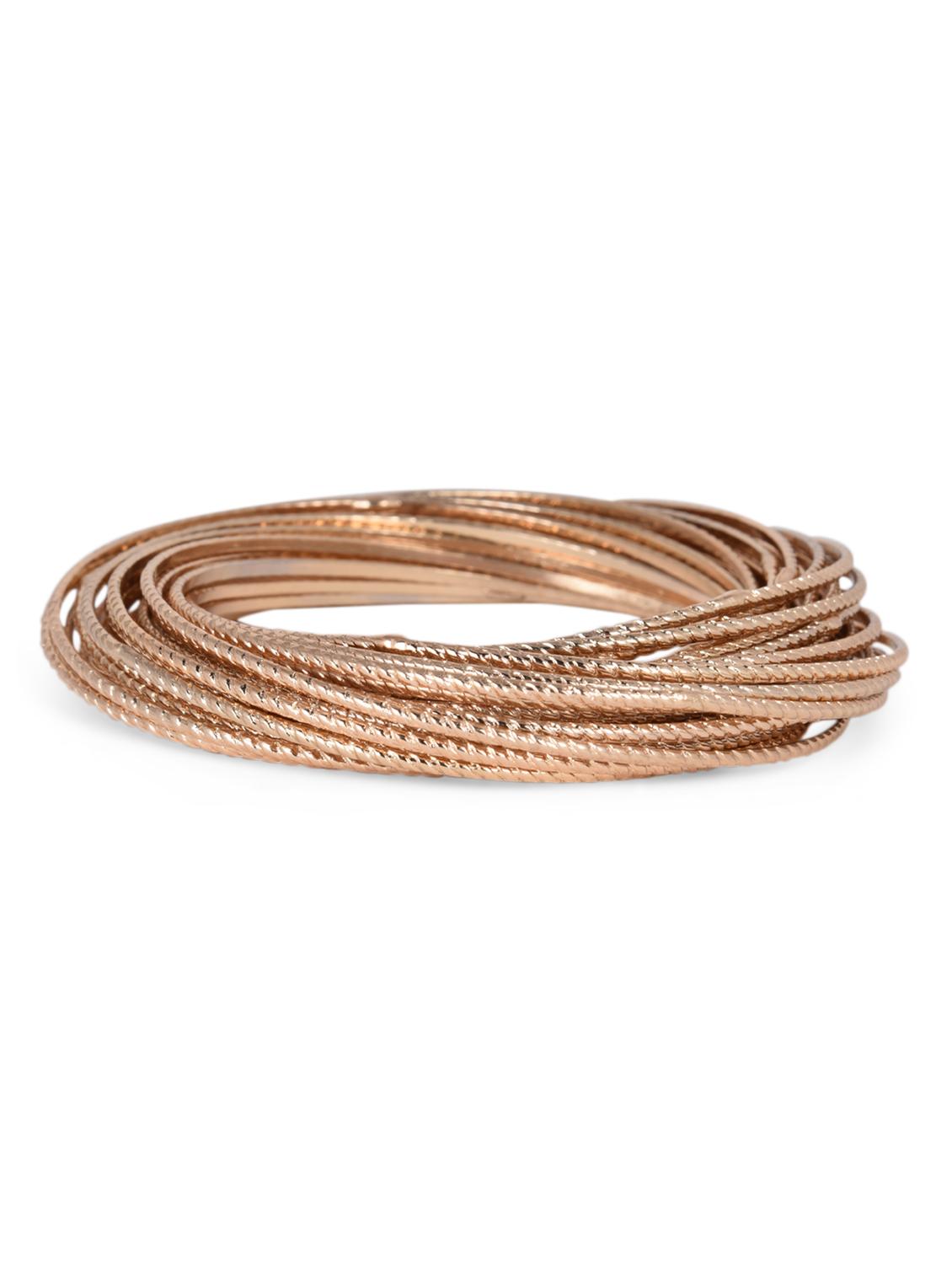 Rose Gold Metal Bangles - By