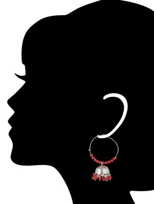 red beads balli earring - 11154906 - Standard Image - 2