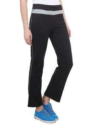 black and grey cotton track pant - 11176493 - Standard Image - 2