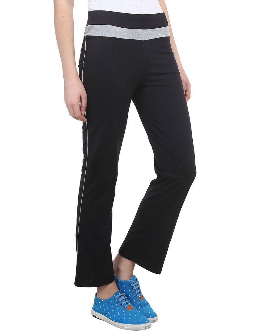 black and grey cotton track pant - 11176493 - Zoom Image - 2
