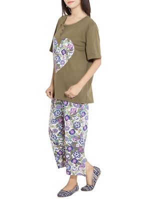 multicolored cotton knits nightwear set - 11181152 - Standard Image - 2