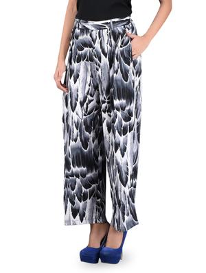 feather printed polyester palazzo pants - 1118571 - Standard Image - 2