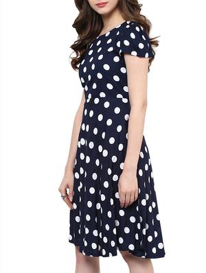 navy blue viscose dress - 11193557 - Standard Image - 2