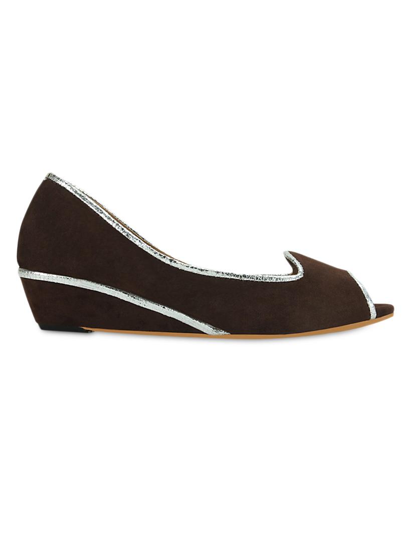 Choco-brown Peep Toes Wedge Heel Sandals - GET GLAMR
