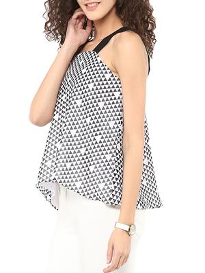 a-line geometric print cotton top - 11211708 - Standard Image - 2