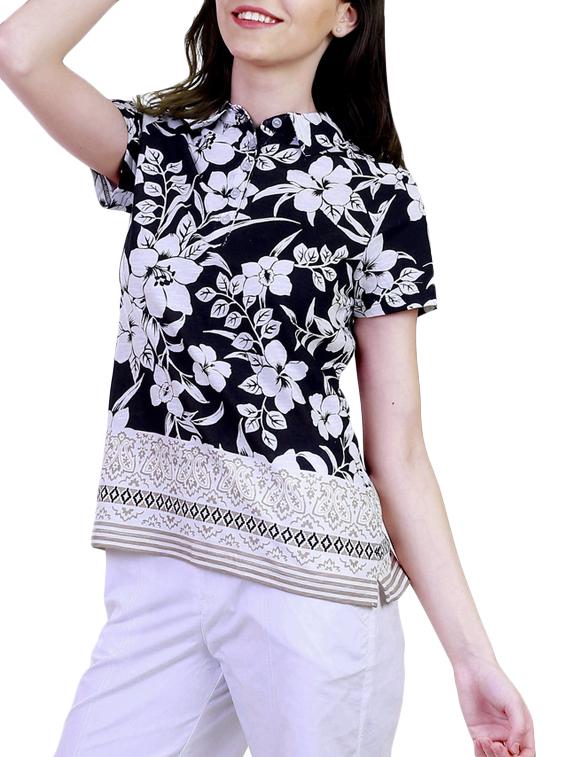 black printed cotton shirt - 11215334 - Zoom Image - 2