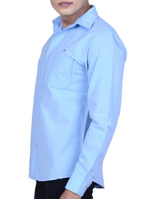 blue cotton casual shirt - 11216560 - Standard Image - 2