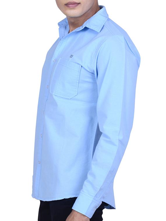 blue cotton casual shirt - 11216560 - Zoom Image - 2