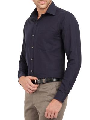 charcoal grey cotton formal shirt - 11218418 - Standard Image - 2