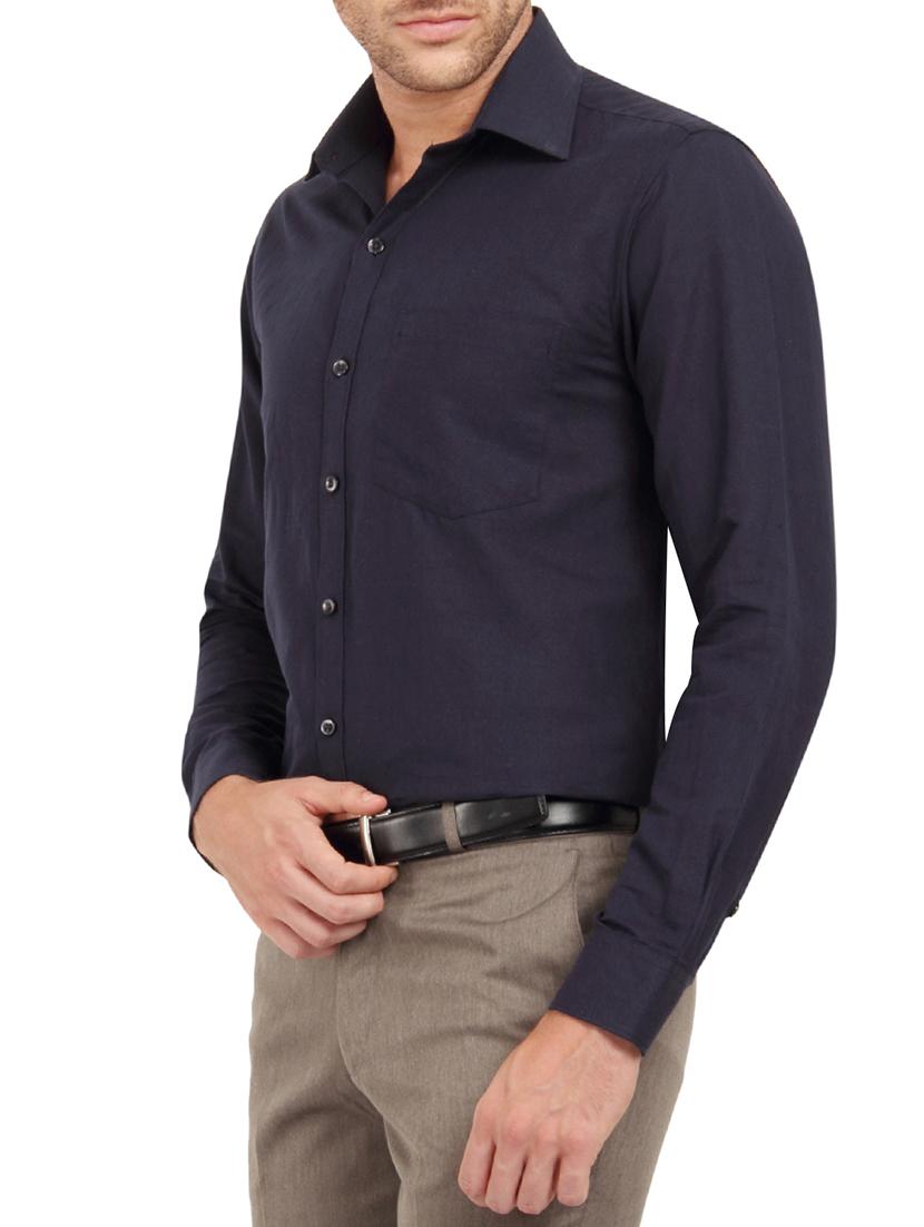 charcoal grey cotton formal shirt - 11218418 - Zoom Image - 2