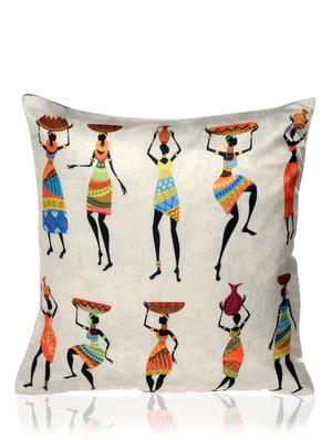 white poly silk printed cushion cover (set of 5) - 11221184 - Standard Image - 2