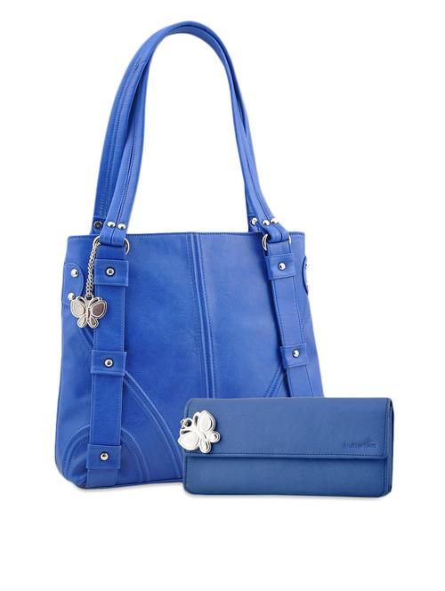 set of blue leatherette tote bag & clutch - 1122647 - Very Small Image - 1
