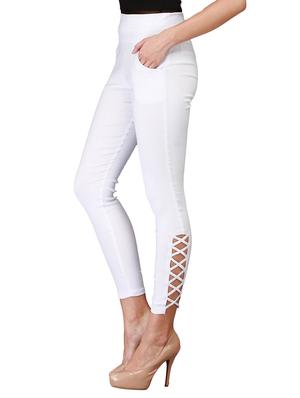 white cotton jeggings - 11249198 - Standard Image - 2