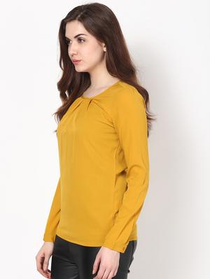 plain round neck polycrepe top - 1125049 - Standard Image - 2