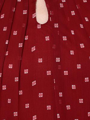 polka dots printed round neck polychiffon top - 1125109 - Standard Image - 5
