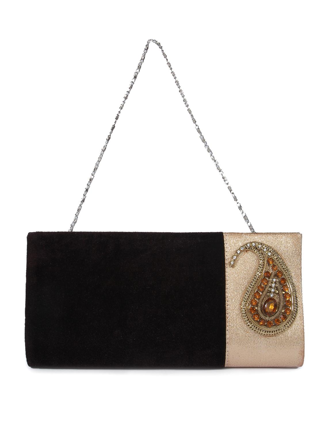 paisley brooch velvet clutch - 1125994 - Zoom Image - 2