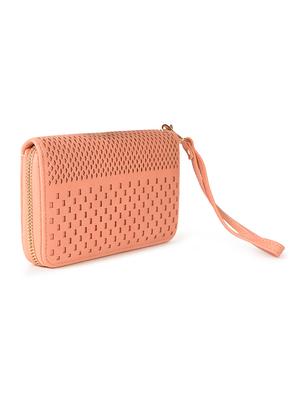 peach leatherette clutch - 11260432 - Standard Image - 5