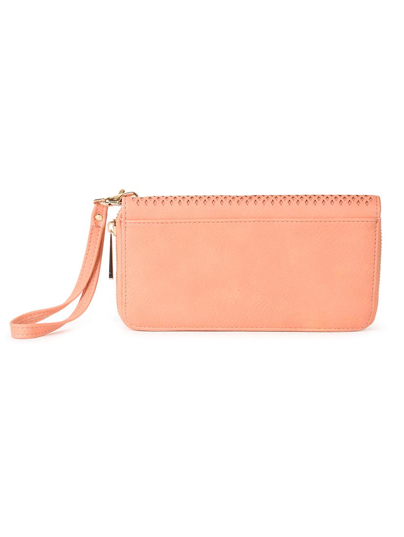 peach leatherette clutch - 11260432 - Zoom Image - 2
