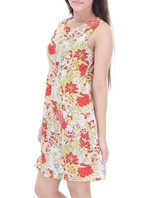 white floral print crepe dress - 11260793 - Standard Image - 2