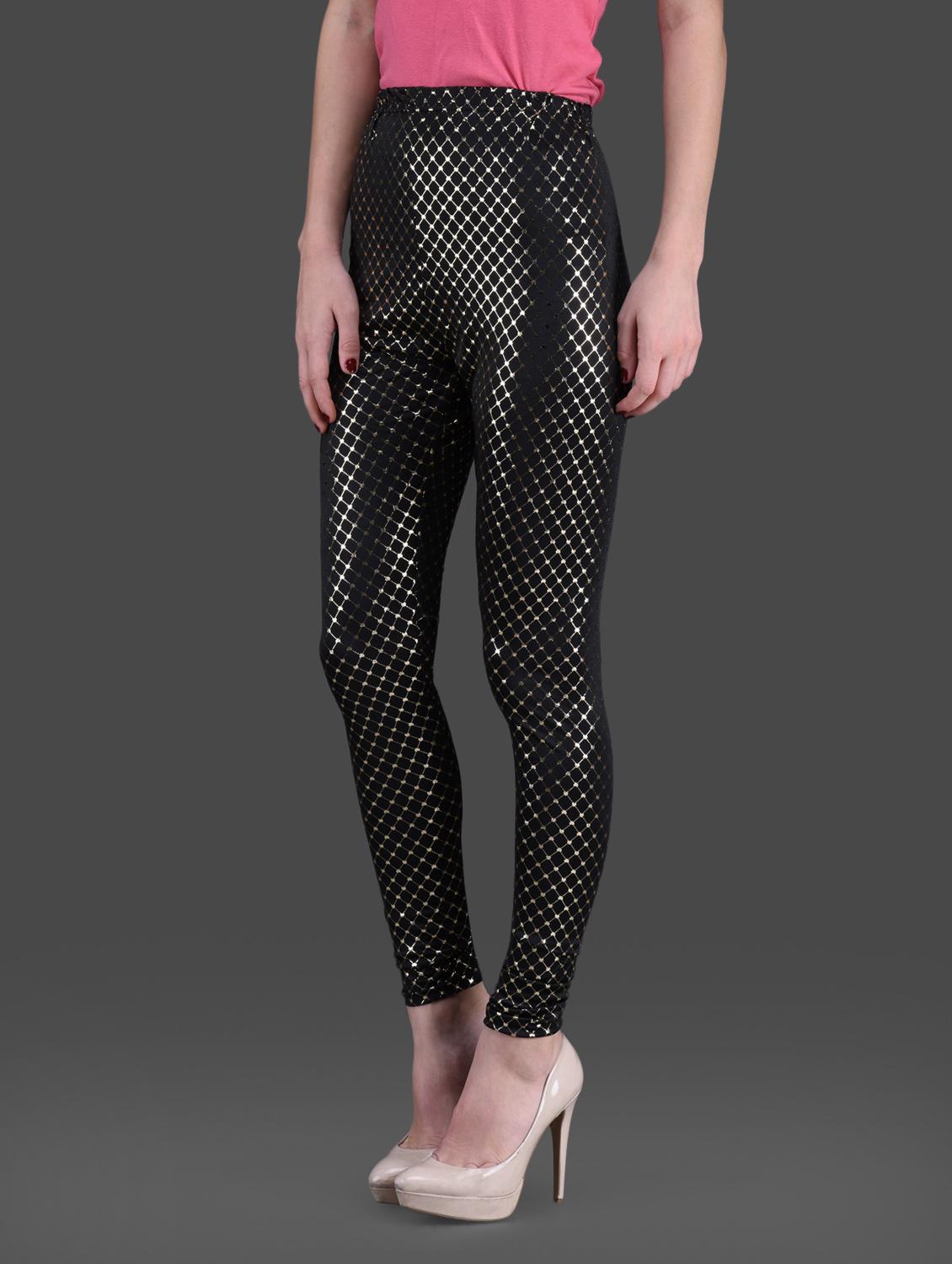 printed polyknit spandex black leggings - 1126230 - Zoom Image - 2