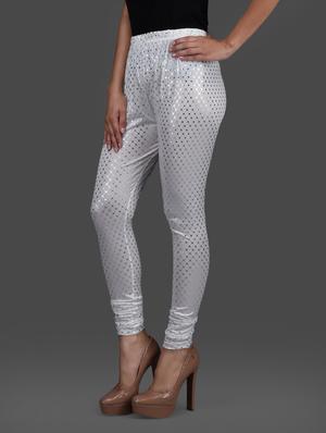 white silver poly knit leggings - 1126231 - Standard Image - 2