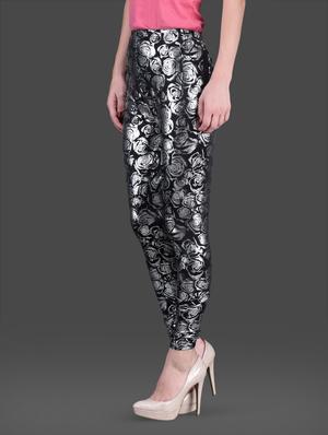 silver printed casual legging - 1126308 - Standard Image - 2