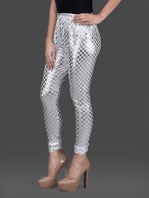 white silver poly knit leggings - 1126311 - Standard Image - 2