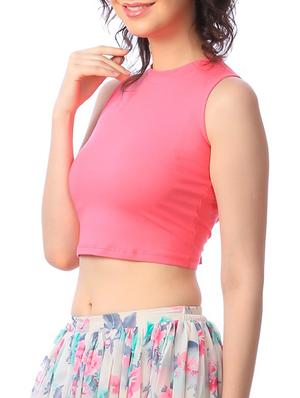 pink cotton crop top - 11269496 - Standard Image - 2
