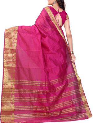 pink art silk banarasi saree with blouse - 11271914 - Standard Image - 2