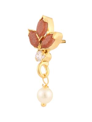 brown brass drop earrings - 11275886 - Standard Image - 2