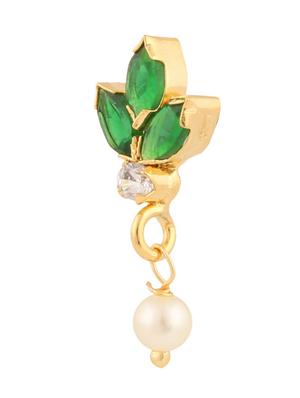 green brass drop earrings - 11275887 - Standard Image - 2