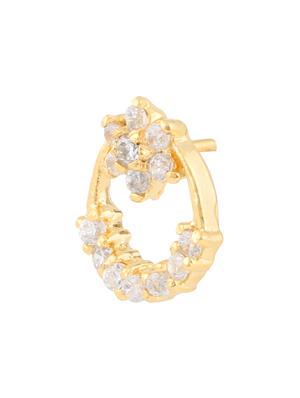 white brass stud earrings - 11275909 - Standard Image - 2