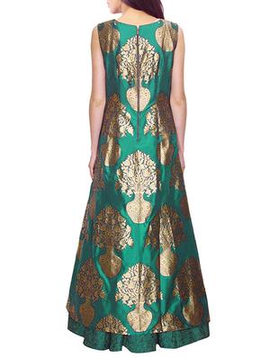 green colored, Jacquard net lehenga material - 11275975 - Standard Image - 2