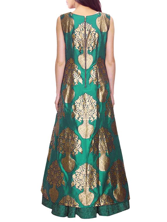 green colored, Jacquard net lehenga material - 11275975 - Zoom Image - 2