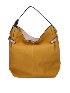 front zipper yellow leatherette handbag - 1128449 - Standard Image - 2
