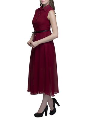 shirt collar belted dress - 11285760 - Standard Image - 2