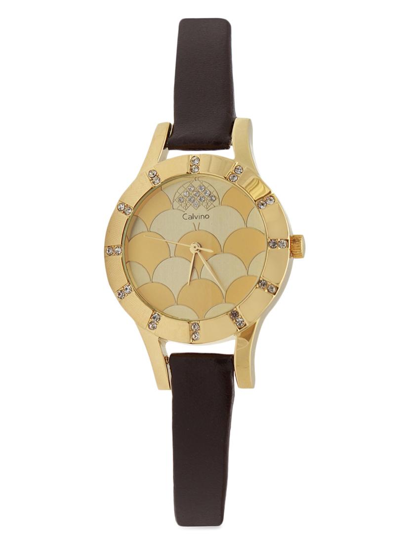 golden fish-scale printed dial wrist watch - 1130642 - Zoom Image - 2
