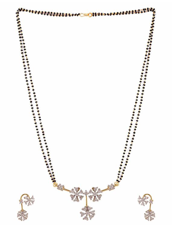 white gold plated bridal necklace - 11310100 - Zoom Image - 2